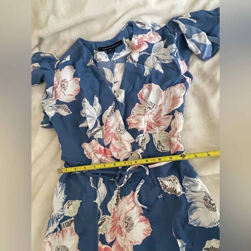 French connection Blue Maxi Dress with Pink & White Blooms - Picture 7 of 9